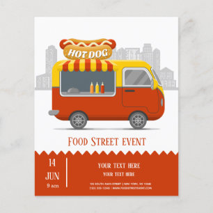 Food lastbil street Hotdog Flygblad