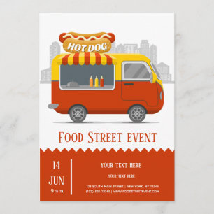 Food lastbil street Hotdog Inbjudningar
