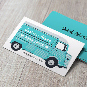 Food Lastbil Street Kitchen Van Catering Teal Visitkort