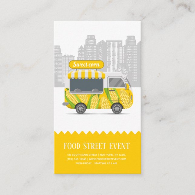 Food lastbil street (sött maj) visitkort (Framsida)