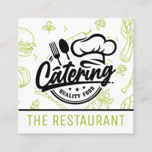Food Mönster Cateringens Logotyp Fyrkantigt Visitkort