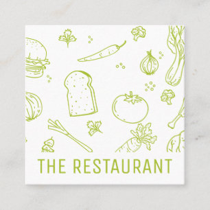 Food Mönster Restaurangägare Chef Fyrkantigt Visitkort
