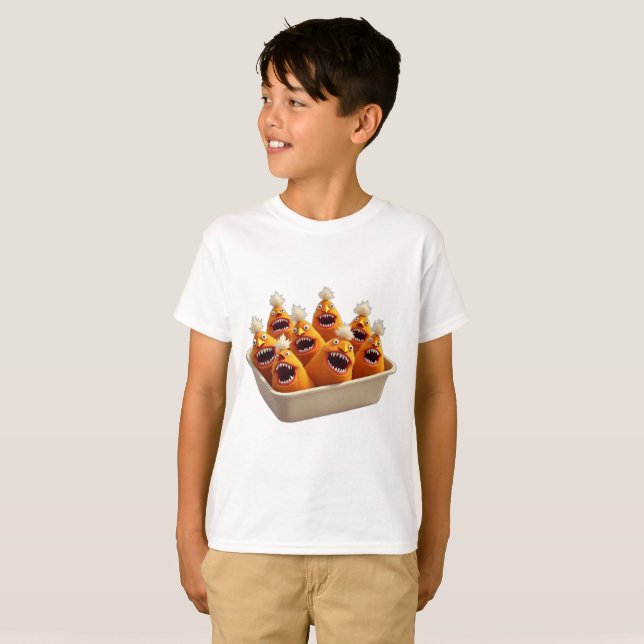 Food Monsters EVIL CHICKEN NUGGETS T Shirt (Hel framsida)