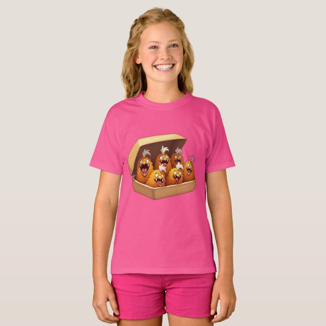 Food Monsters EVIL CHICKEN NUGGETS T Shirt (Hel framsida)