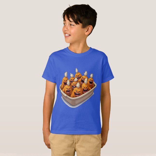 Food Monsters EVIL CHICKEN NUGGETS T Shirt (Hel framsida)