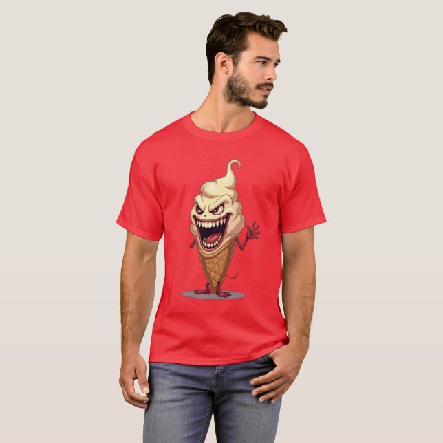 Food Monsters ICE CREAM CONE T Shirt (Hel framsida)