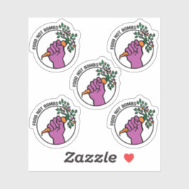 Food Not Bombs logo sticker pack w/text Klistermärken