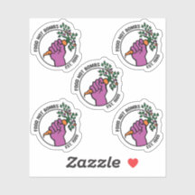 Food Not Bombs logo sticker pack w/text & year