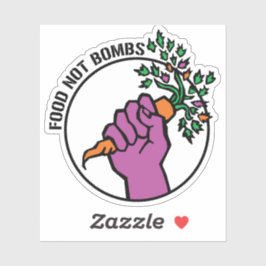 Food Not Bombs logo w/text Klistermärken