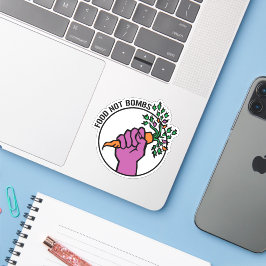 Food Not Bombs logotyp med text Klistermärken