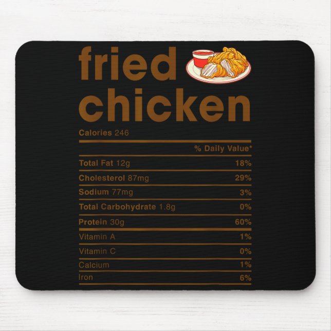 Food Nutrition Facts Shirts Co. Fried Chicken Nutr Musmatta (Framsidan)
