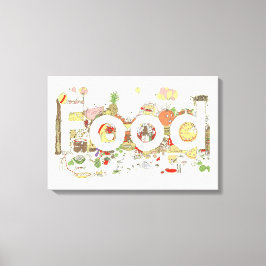 Food Ord Art Slogan Funny Foodie Typography Humor Canvastryck