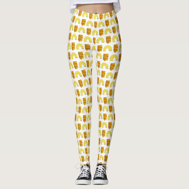 Food Pairing Elbow Macaroni Cheddar Mac & Cheese Leggings (Framsida)