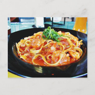 Food Pasta Shrimp Vykort