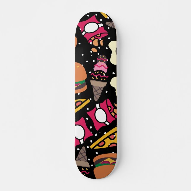 Food Pattern Mini Skateboard Bräda 18,5 Cm (Framsida)