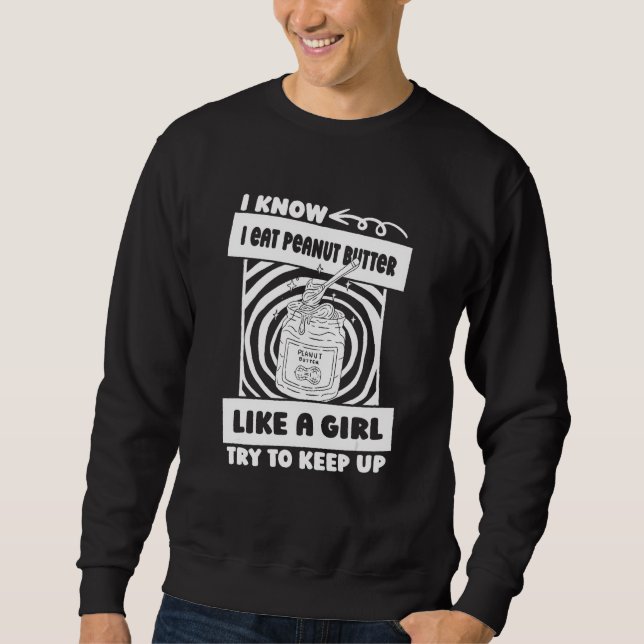 Food  Peanuts Peanut Butter Lång Ärmad Tröja (Framsida)