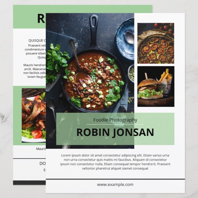 Food Postcard Template (Fram/baksida)