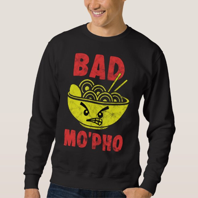 Food Pun Bad Mo Pho Vietnamese Dish Noddles Cuisin Lång Ärmad Tröja (Framsida)
