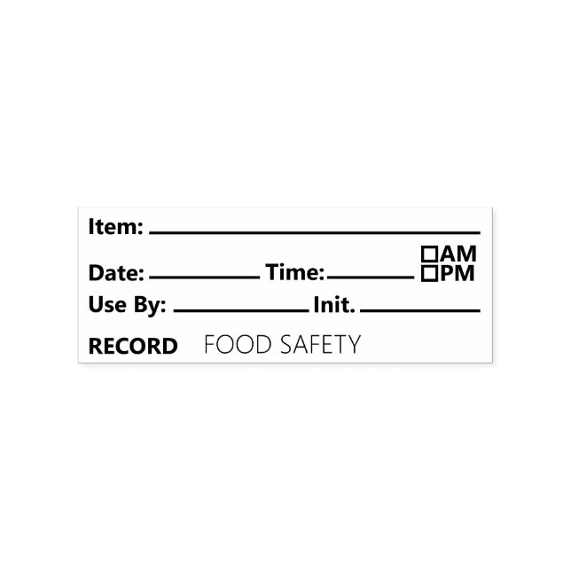 Food Safety Date Record Keeping Stämpel (Tryck)