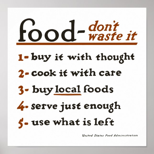 "Food - Slösa det inte" Poster (Framsidan)
