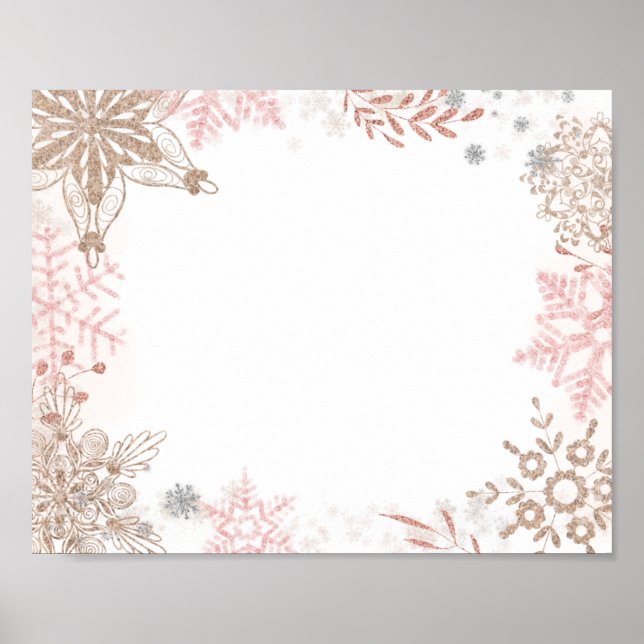 Food Station Winter Wonderland Rosa Guld Poster (Framsidan)