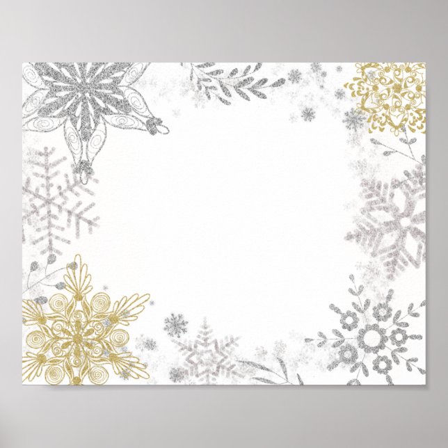 Food Station Winter Wonderland Silver Guld Poster (Framsidan)