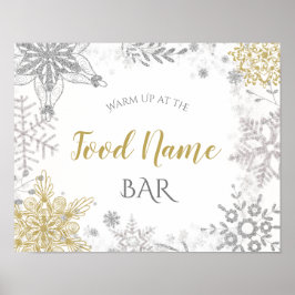 Food Station Winter Wonderland Silver Guld Poster