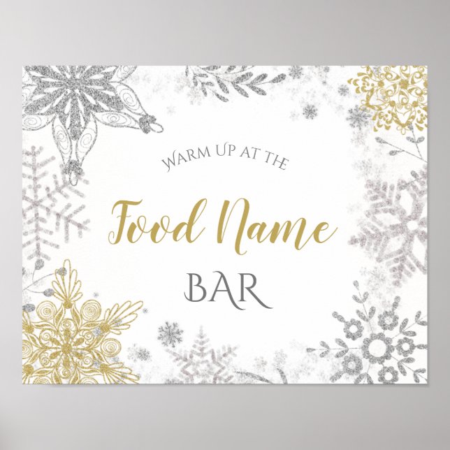 Food Station Winter Wonderland Silver Guld Poster (Framsidan)