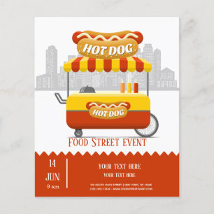 Food street-hotdog flygblad
