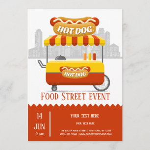 Food street-hotdog inbjudningar