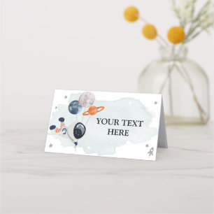 Food Tält Space Astronaut Galaxy Shower Boy Namn Placeringskort