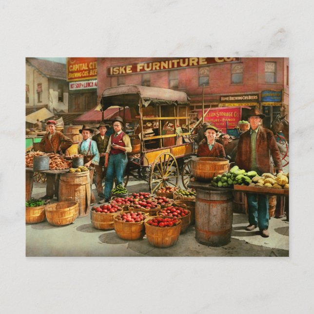 Food - Vegetables - Indianapolis Market 1908 Vykort (Framsida)