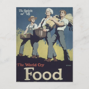 Food WWI - Vintage Tecknad Vykort