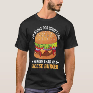 Foodaalkohollivsstil Cheese Hamburger Fast Food O T Shirt