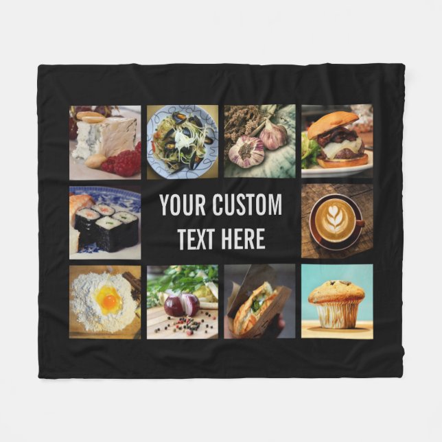 Foodie anpassningsbar fleece filt (Framsidan (Horisontell))