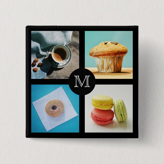 Foodie anpassningsbar monogram knapp 2 (Framsida)