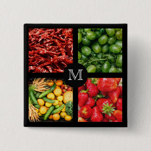 Foodie anpassningsbar monogram knapp 6
