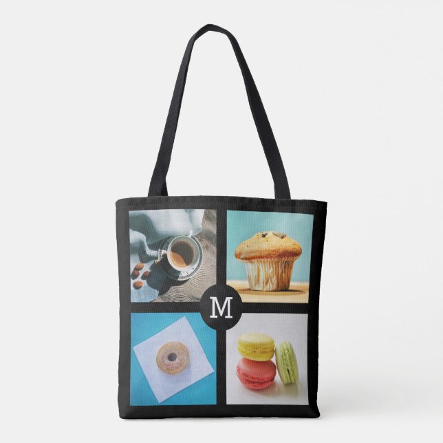 Foodie anpassningsbar monogram-säckar tygkasse (Baksida)