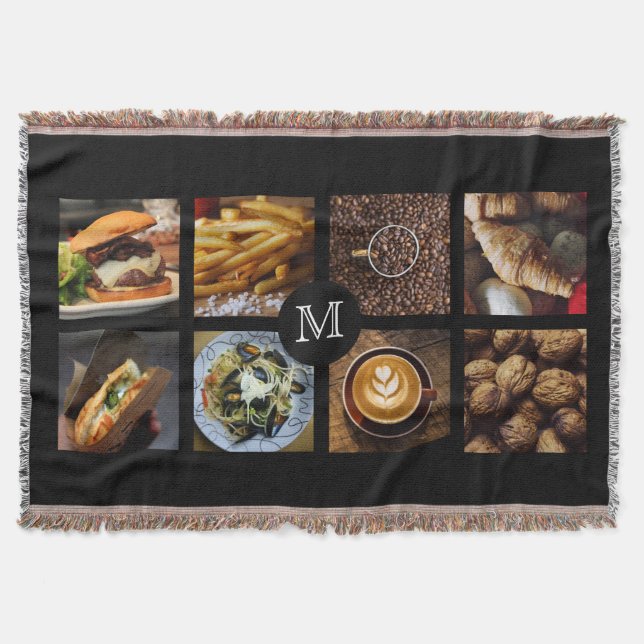 Foodie Anpassningsbar Monogram throw filt 1 (Framsidan)