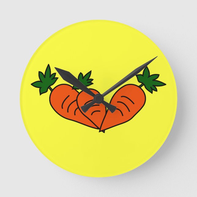Foodie Carrot Clock Rund Klocka (Framsida)