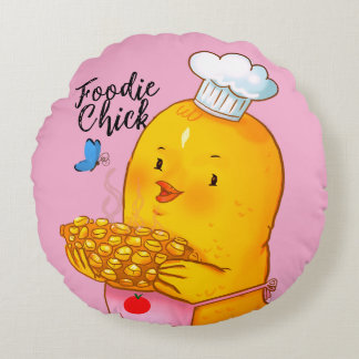 Foodie Chick Cushion Rund Kudde