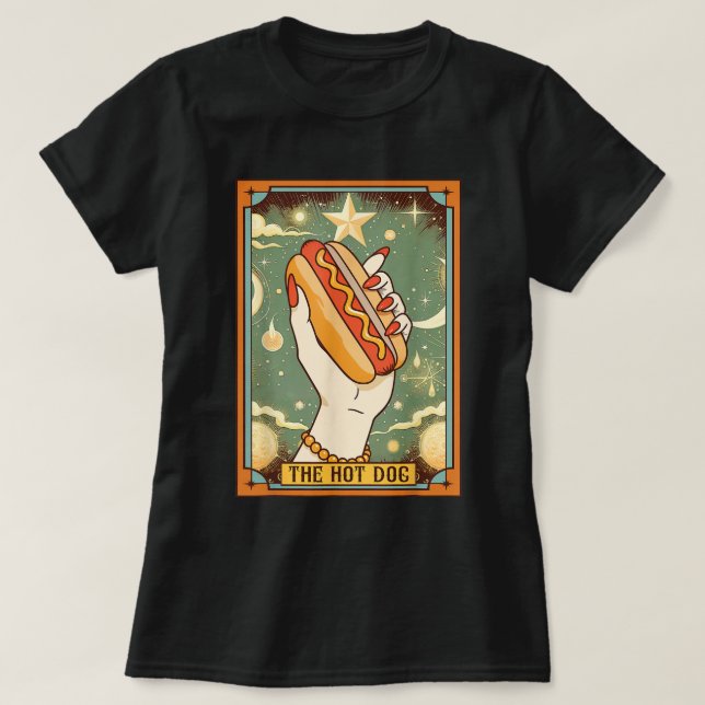 Foodie Food the Hett Hund Tarot Card T Shirt (Design framsida)