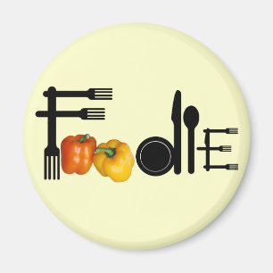 Foodie för ljus bakgrund magnet