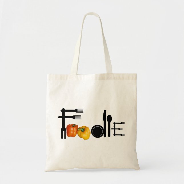 Foodie för ljus bakgrund tygkasse (Framsidan)