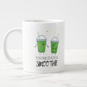 Foodie Humor Flirating Grönt Smoothies, Tecknad Jumbo Mugg