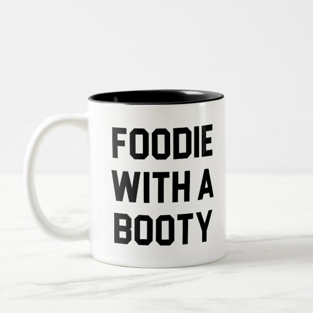 Foodie med en booty Två-Tonad mugg (Vänster)