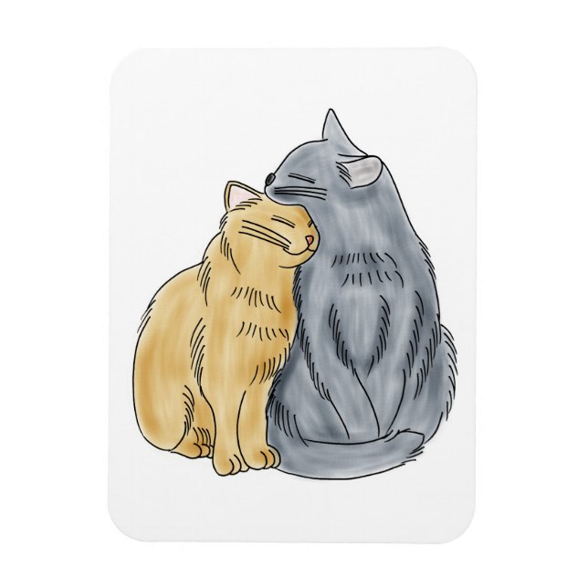 FooFooCat: Hugger Kärlek Cats Magnet (Vertikal)