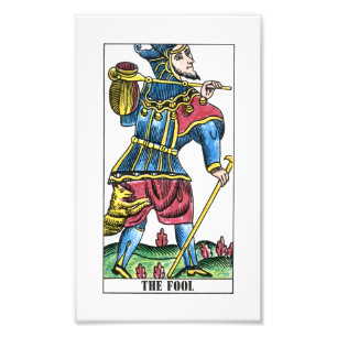 Fool- eller Jester Tarot Card Fototryck