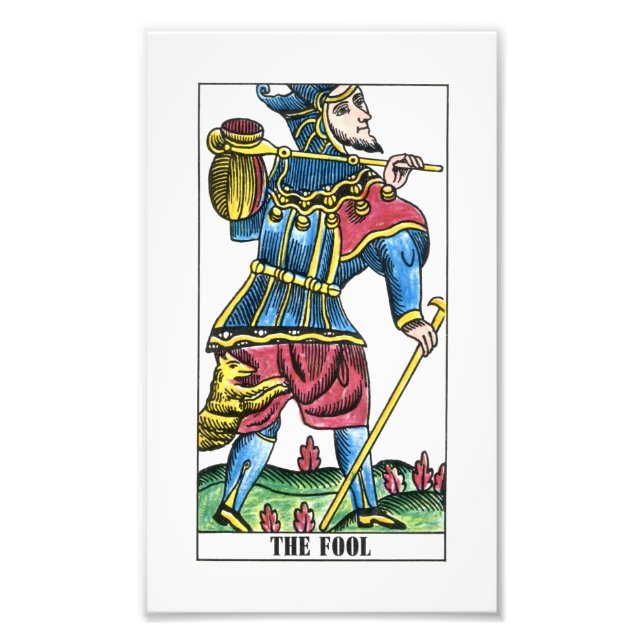 Fool- eller Jester Tarot Card Fototryck (Framsidan)