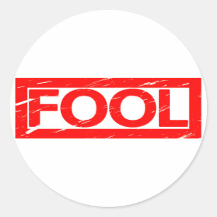 Fool Frimärke Runt Klistermärke